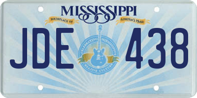 MS license plate JDE438