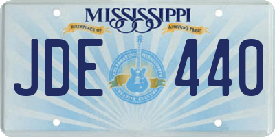 MS license plate JDE440