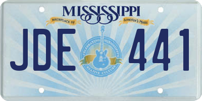 MS license plate JDE441