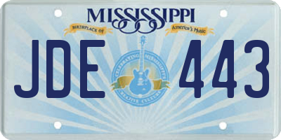 MS license plate JDE443