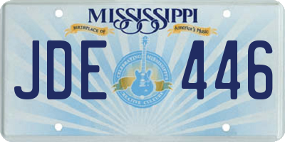 MS license plate JDE446