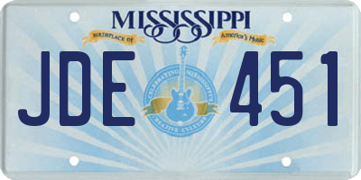 MS license plate JDE451