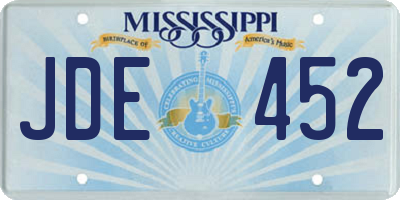 MS license plate JDE452