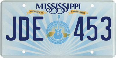 MS license plate JDE453