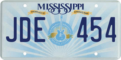 MS license plate JDE454