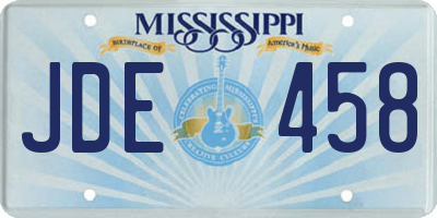MS license plate JDE458