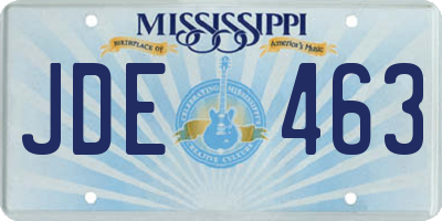 MS license plate JDE463