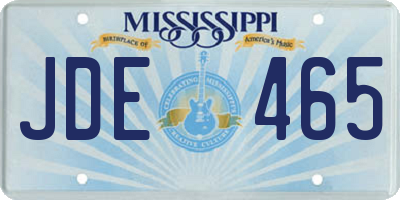 MS license plate JDE465