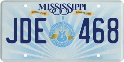 MS license plate JDE468