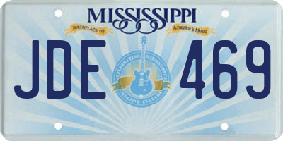 MS license plate JDE469