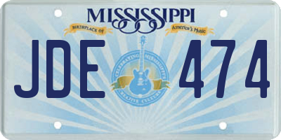 MS license plate JDE474