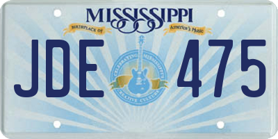 MS license plate JDE475