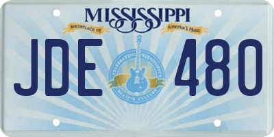 MS license plate JDE480