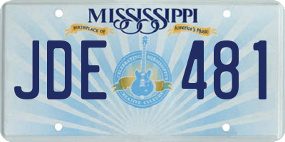 MS license plate JDE481