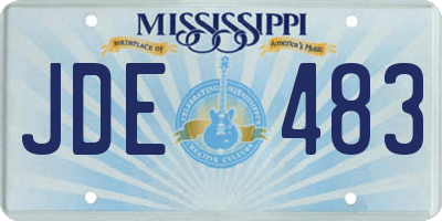 MS license plate JDE483