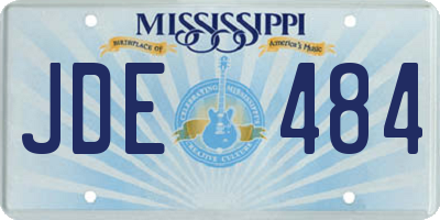MS license plate JDE484