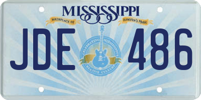 MS license plate JDE486