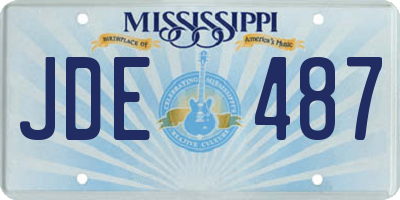 MS license plate JDE487