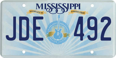MS license plate JDE492
