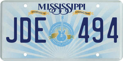 MS license plate JDE494