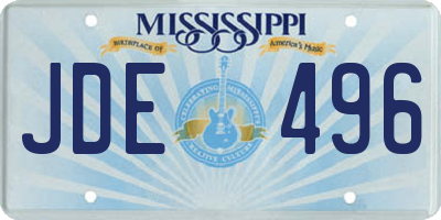 MS license plate JDE496