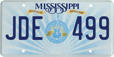 MS license plate JDE499