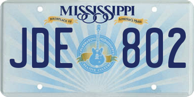 MS license plate JDE802