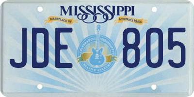 MS license plate JDE805