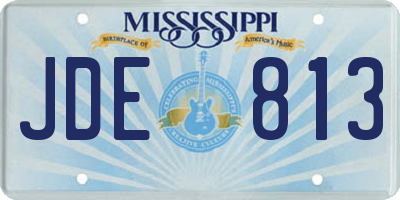 MS license plate JDE813