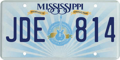 MS license plate JDE814