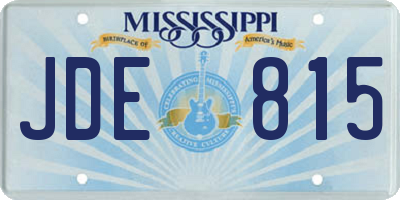 MS license plate JDE815