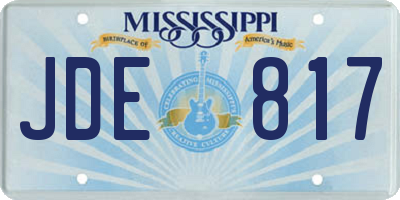 MS license plate JDE817
