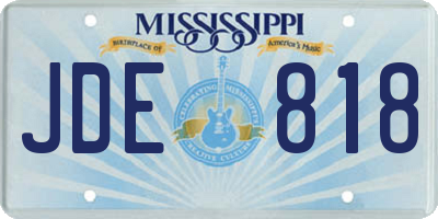 MS license plate JDE818