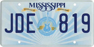 MS license plate JDE819