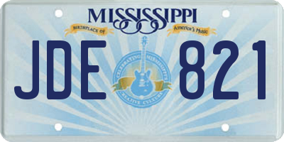 MS license plate JDE821