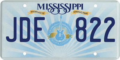 MS license plate JDE822
