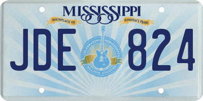 MS license plate JDE824