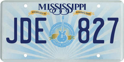 MS license plate JDE827