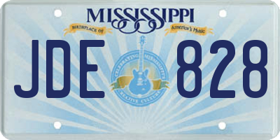 MS license plate JDE828