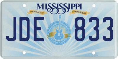 MS license plate JDE833