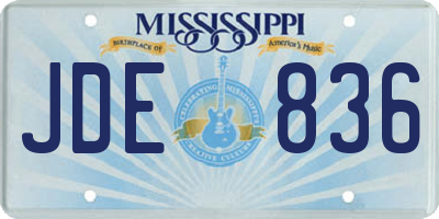 MS license plate JDE836