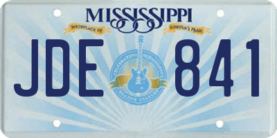 MS license plate JDE841