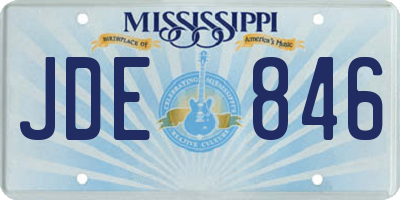 MS license plate JDE846