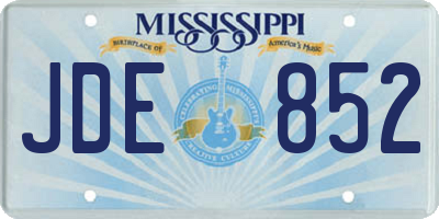 MS license plate JDE852