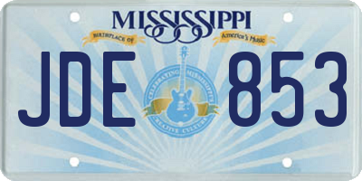 MS license plate JDE853