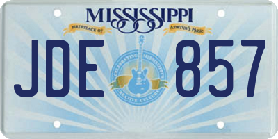MS license plate JDE857