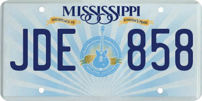 MS license plate JDE858