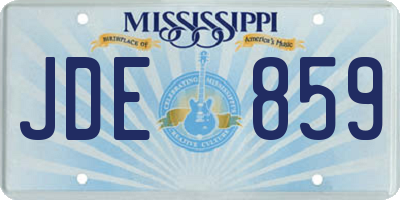 MS license plate JDE859