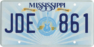 MS license plate JDE861