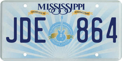 MS license plate JDE864